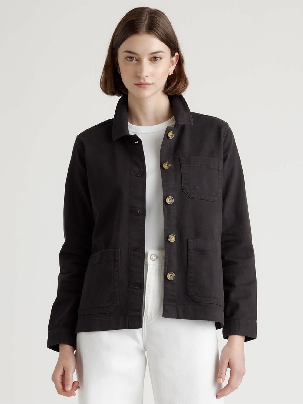 Quince Natural Organic Cotton Comfort Stretch Chore Jean-Jacket Style Jacket